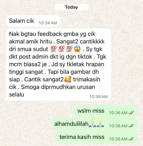 Testimoni WhatsApp pelanggan