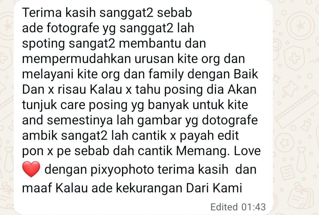 Testimoni WhatsApp pelanggan