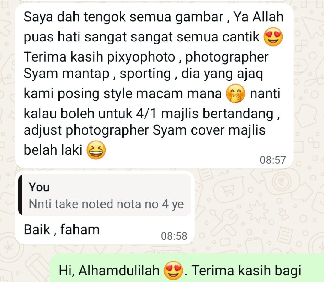 Testimoni WhatsApp pelanggan