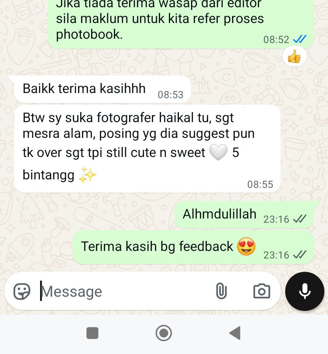 Testimoni WhatsApp pelanggan
